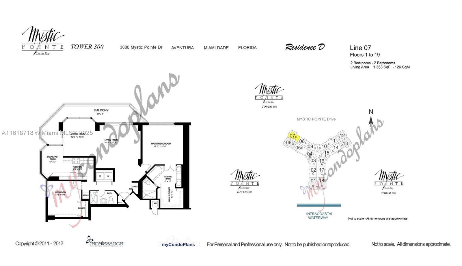3600 Mystic Pointe Dr # 1607, Aventura FL 33180 — 3