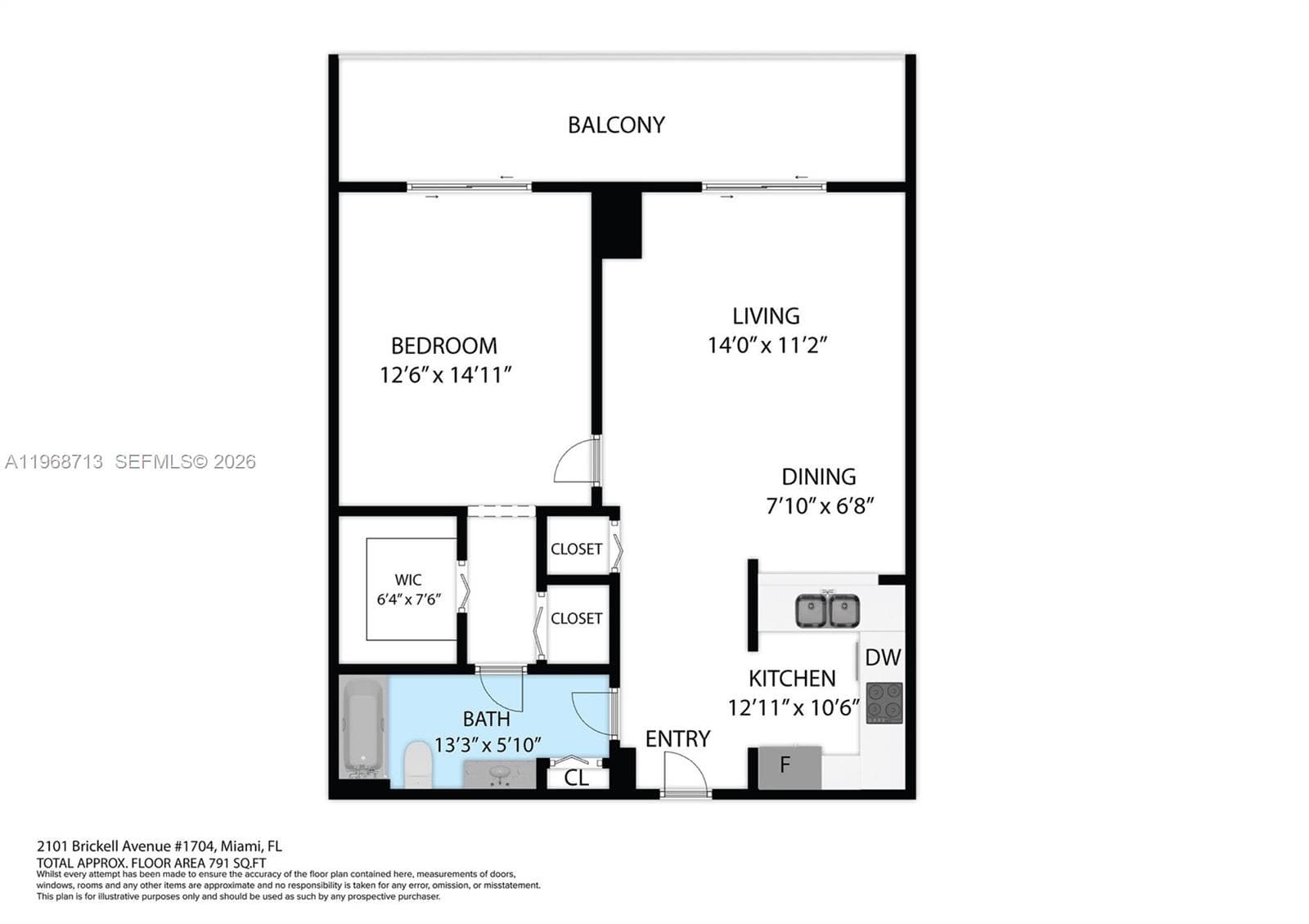 2101 Brickell Ave # 1704, Miami FL 33129 — 2