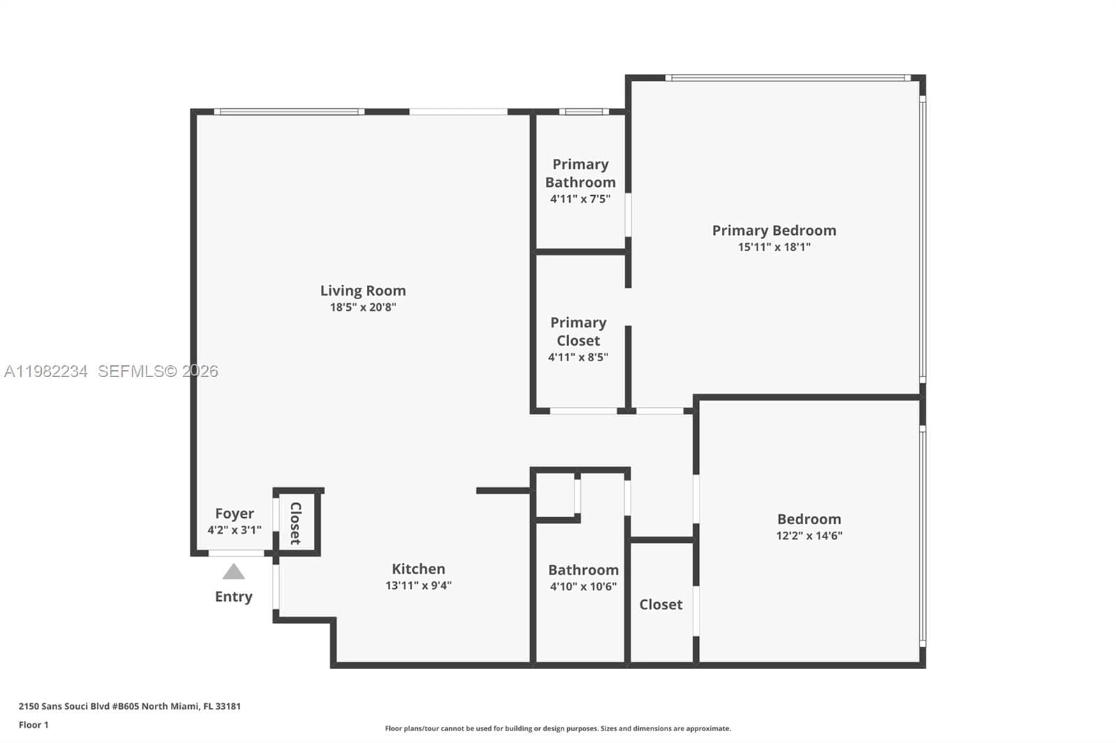 2150 Sans Souci Blvd # B605, North Miami FL 33181 — 5