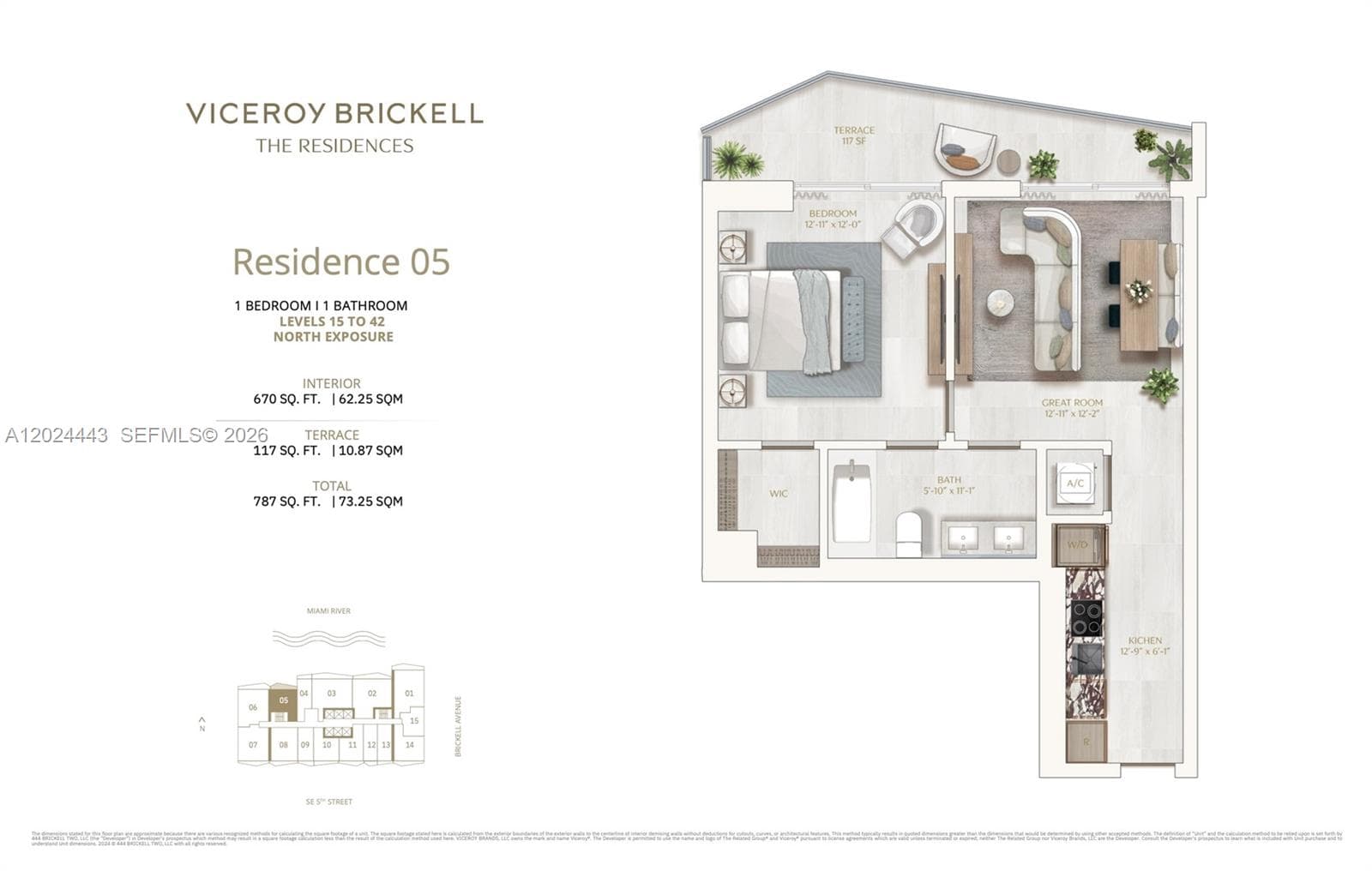 77 SE 5th st # 2305, Miami FL 33131 — 5